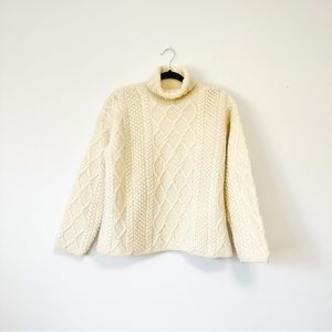J. Crew Oversized 100% Wool Cable-knit Turtleneck Sweater